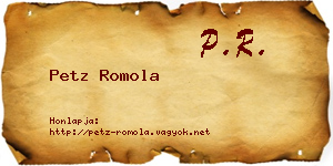 Petz Romola névjegykártya